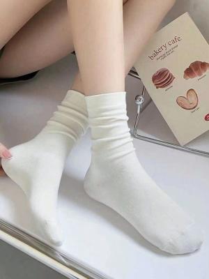White Short Cotton Socks Free Size